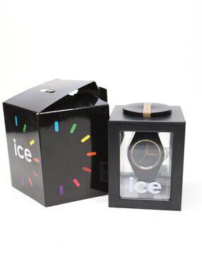 Ice Watch Ice Glam Black Gold Unisex Analog Quartz Wristwatch New in Box